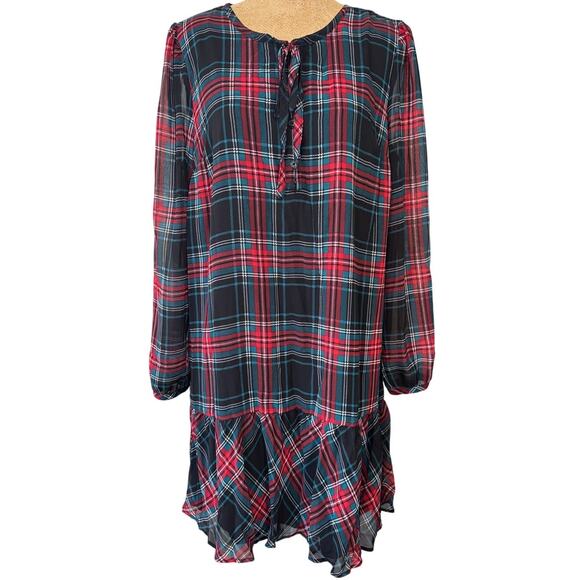 Draper James Rosanne Tartan Plaid Swing Shift Dress Sz Medium Lightweight EUC - Picture 6 of 15